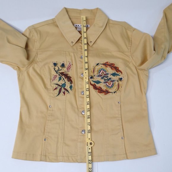 A.M.I. Customized Embroidered w/ Swarovski Rhinestones Western Style Med. Jacket - Picture 11 of 16